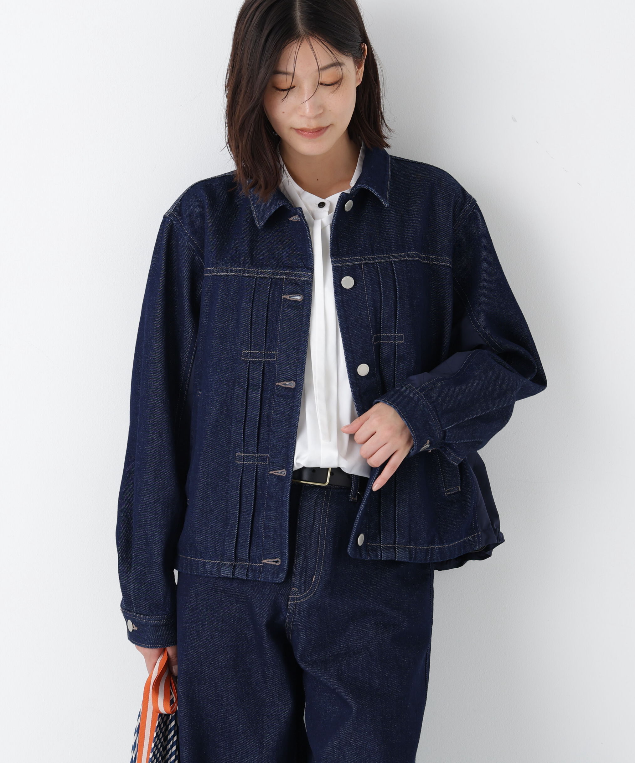  「◆《ウォッシャブル》ソフトデニムドッキングブルゾン」|ブルゾン・スタジャン|