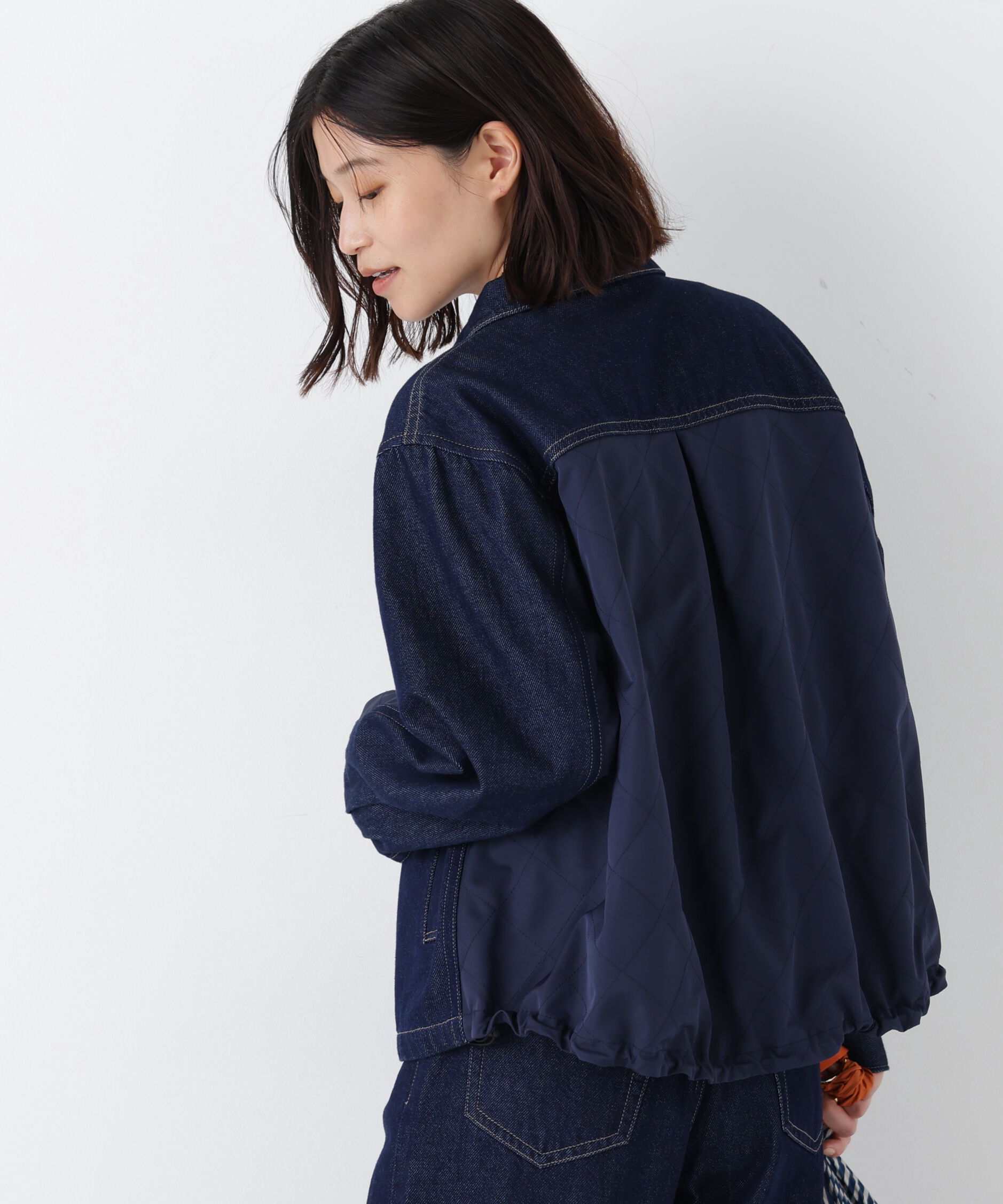  「◆《ウォッシャブル》ソフトデニムドッキングブルゾン」|ブルゾン・スタジャン|