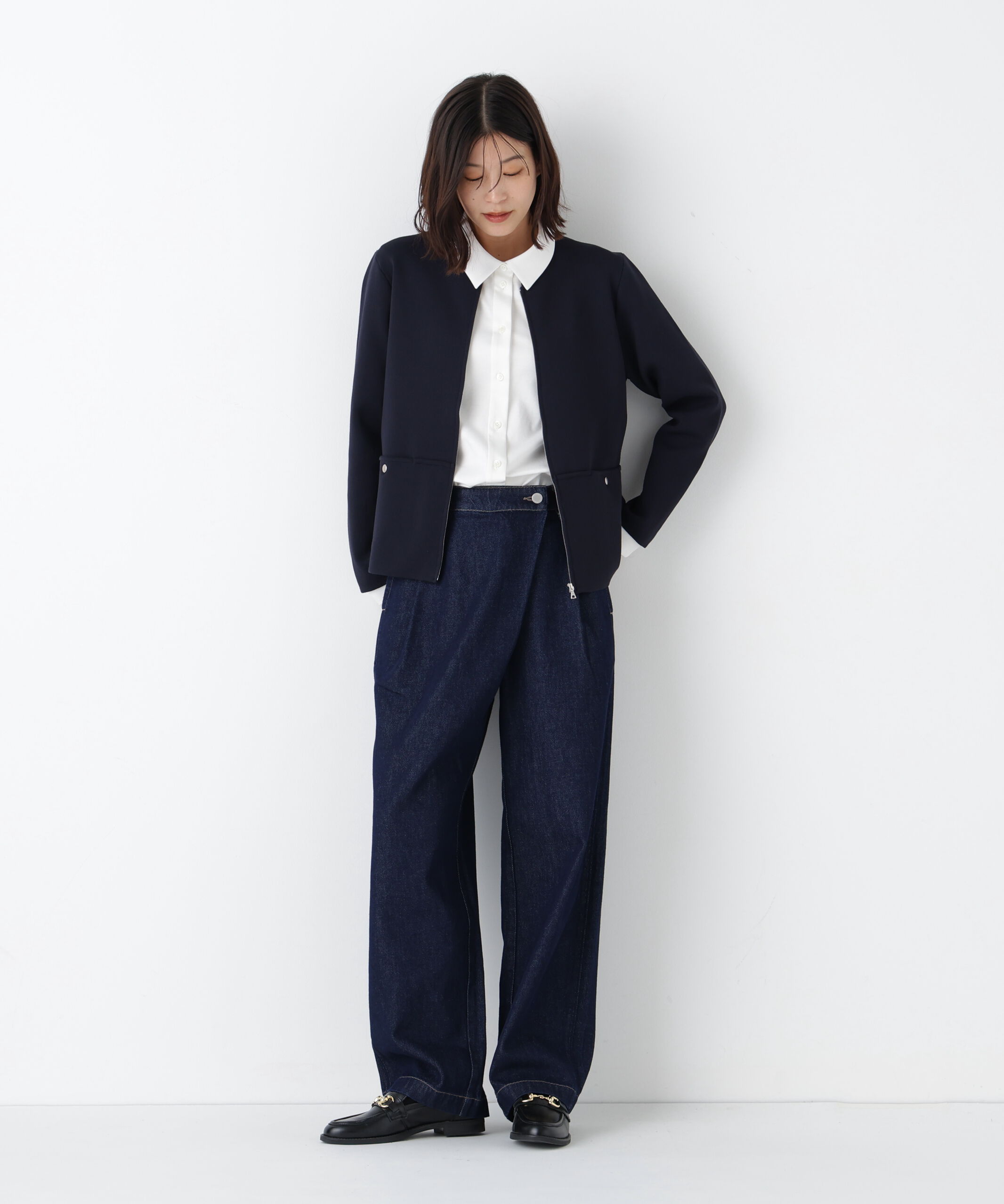  「◆《ウォッシャブル》コットンスムースジップアップジャケット」|その他|