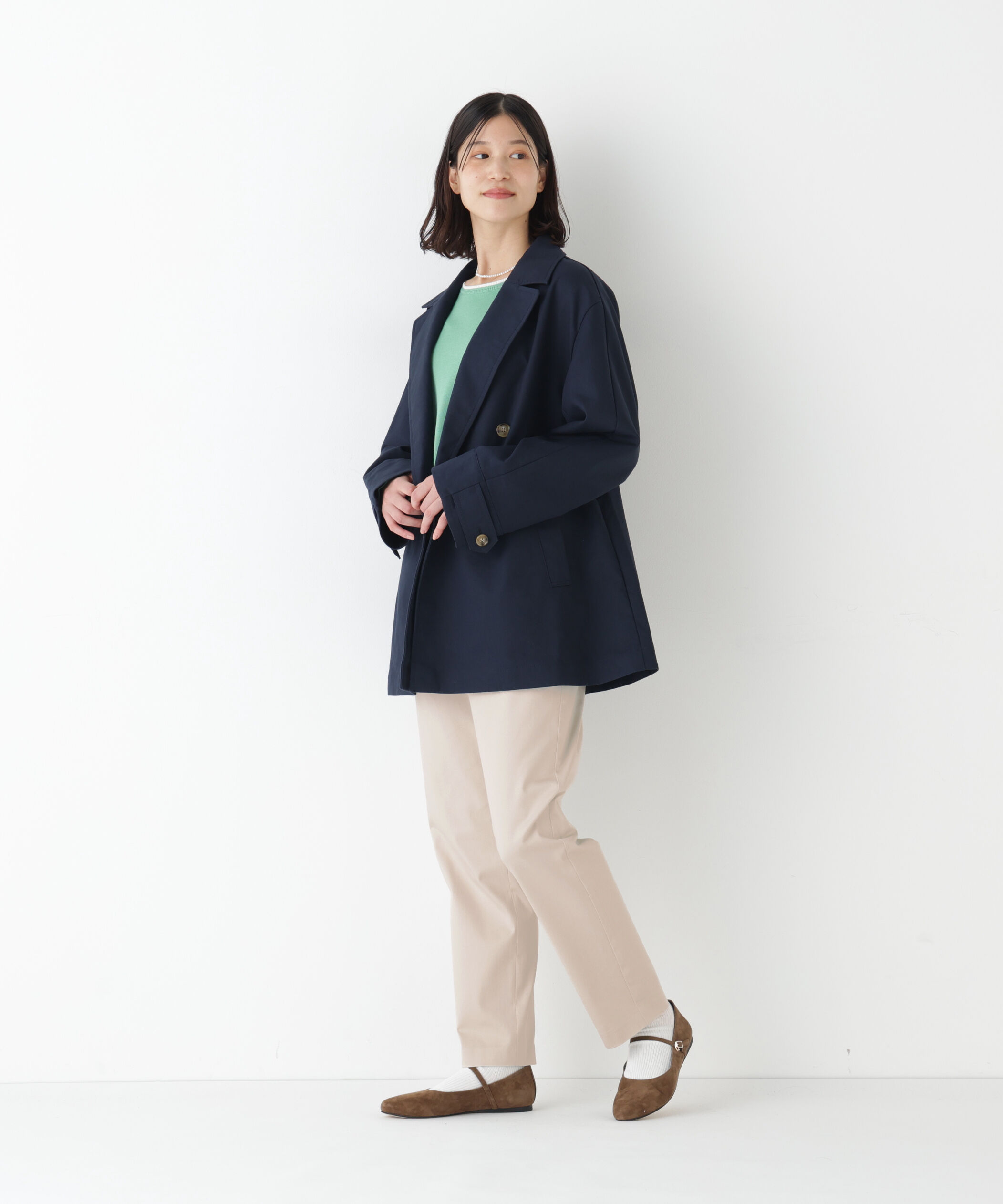  「◆サテンストレッチ細身ストレートパンツ」|その他|