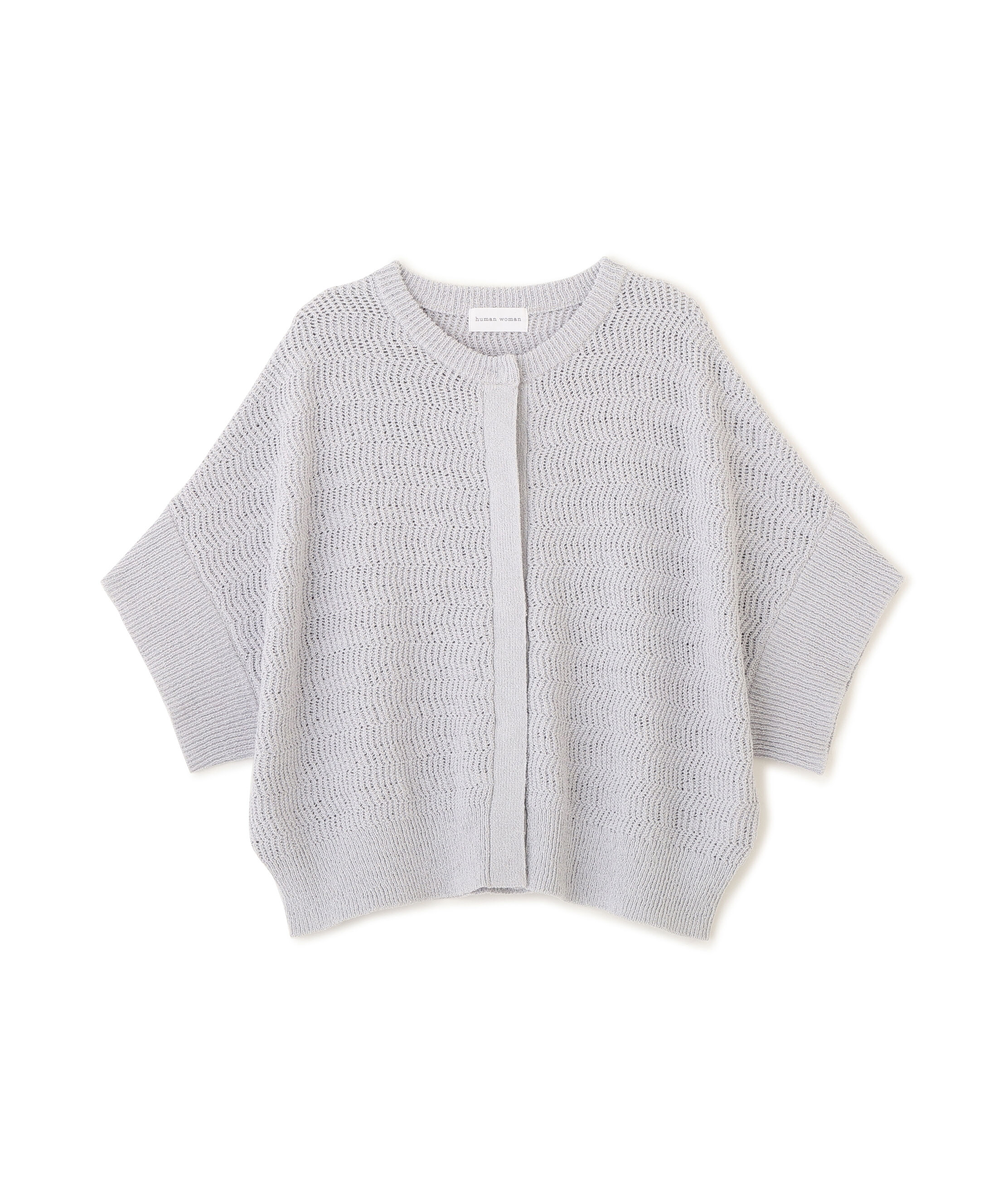  「◆綿ポリエステルヘリンボーン柄半袖はおり」|ニット・セーター|