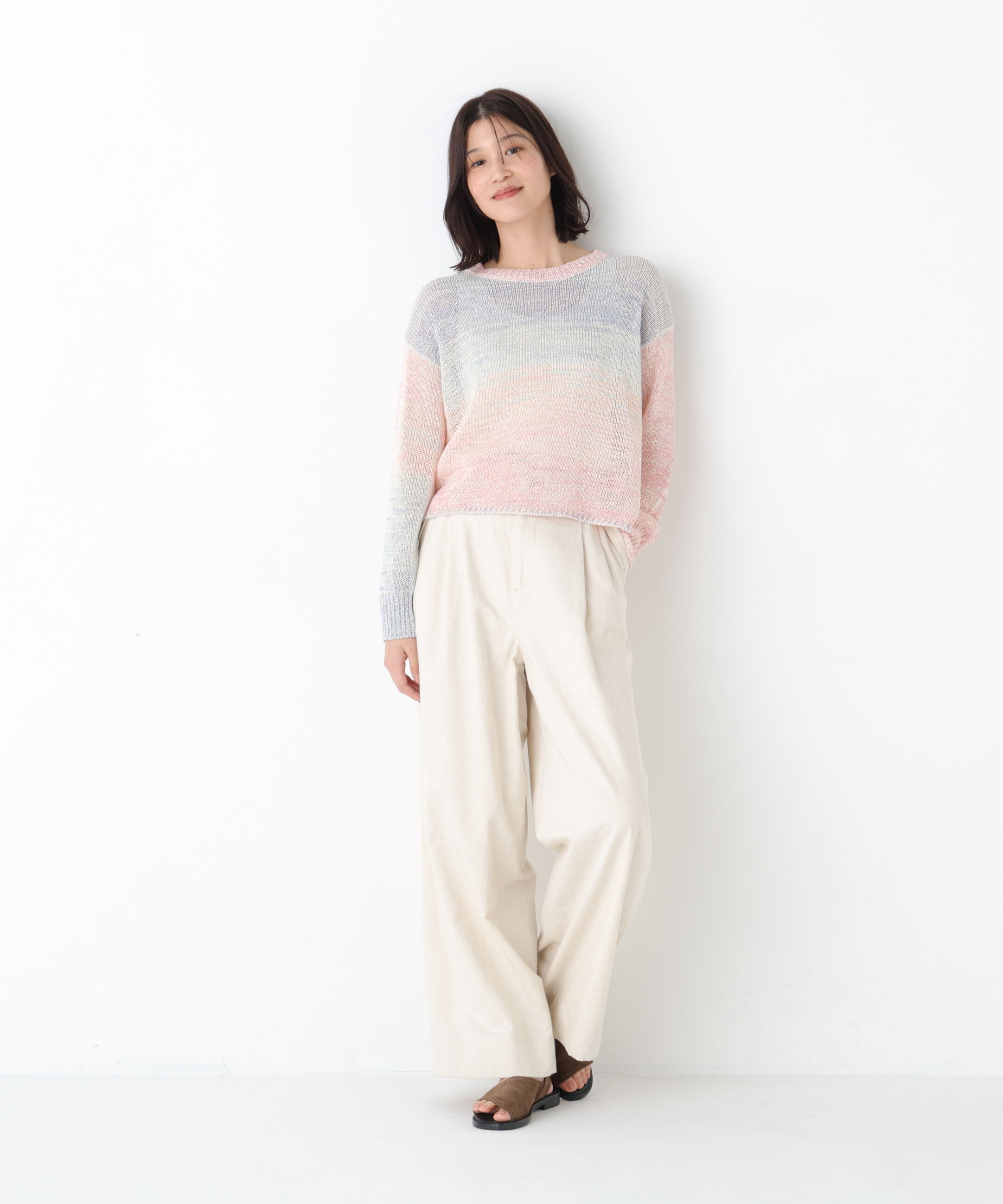  「◆綿麻ライトオンスデニムワイドパンツ」|その他|