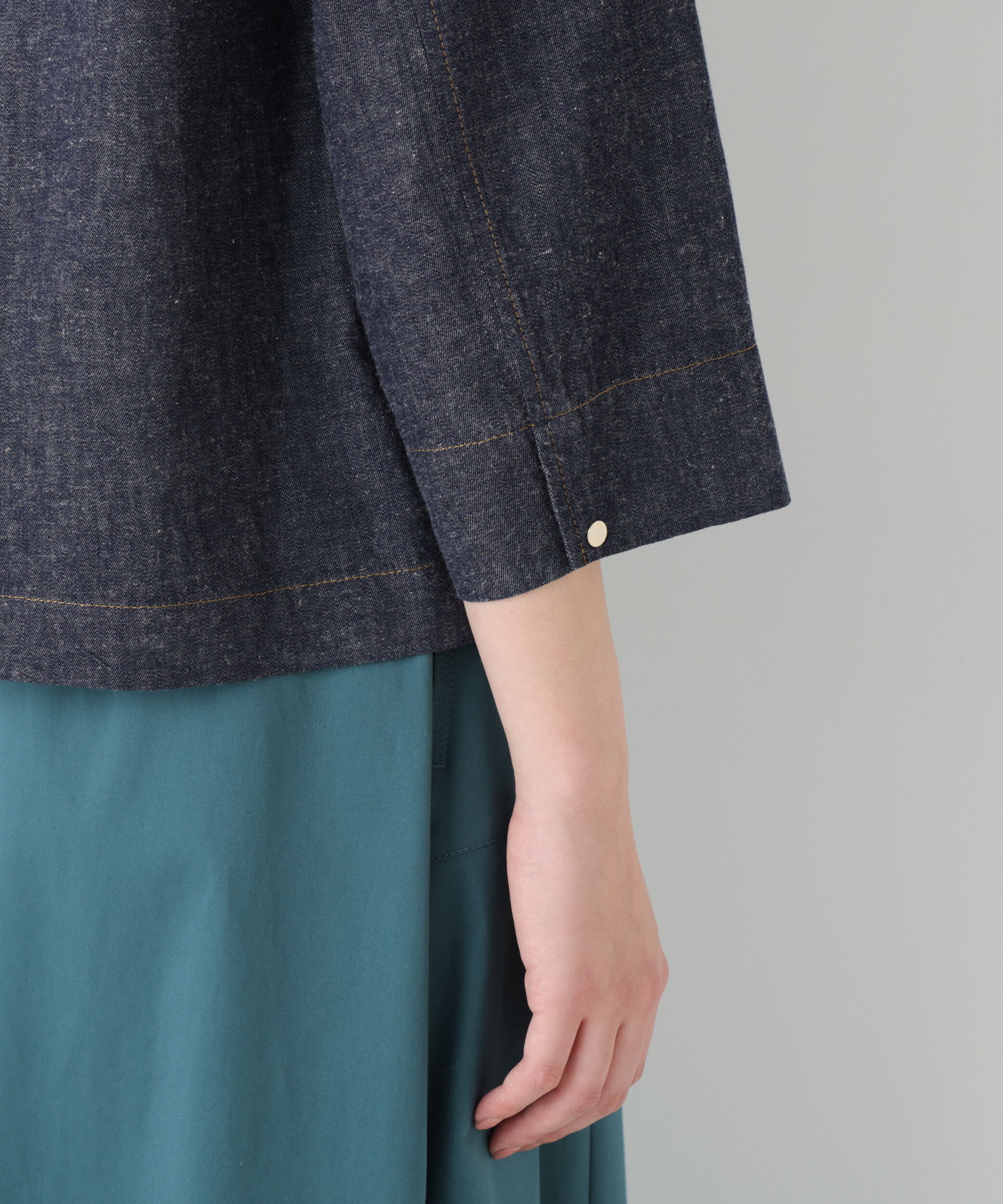  「◆綿麻ライトオンスデニムブルゾン」|ブルゾン・スタジャン|