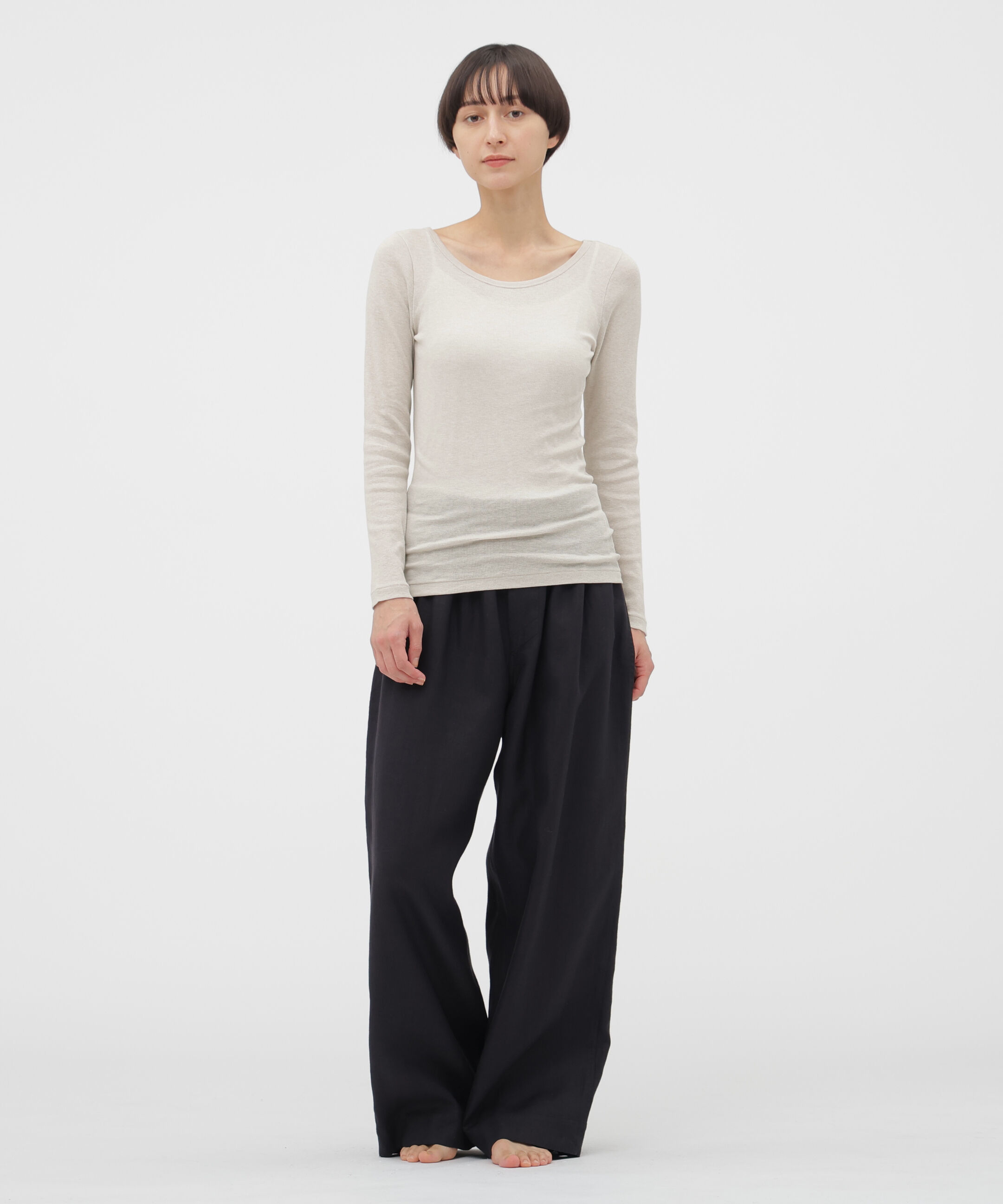 MARGARET HOWELL HOUSEHOLDGOODS「COTTON SILK RIB TOP」|Tシャツ・カットソー|