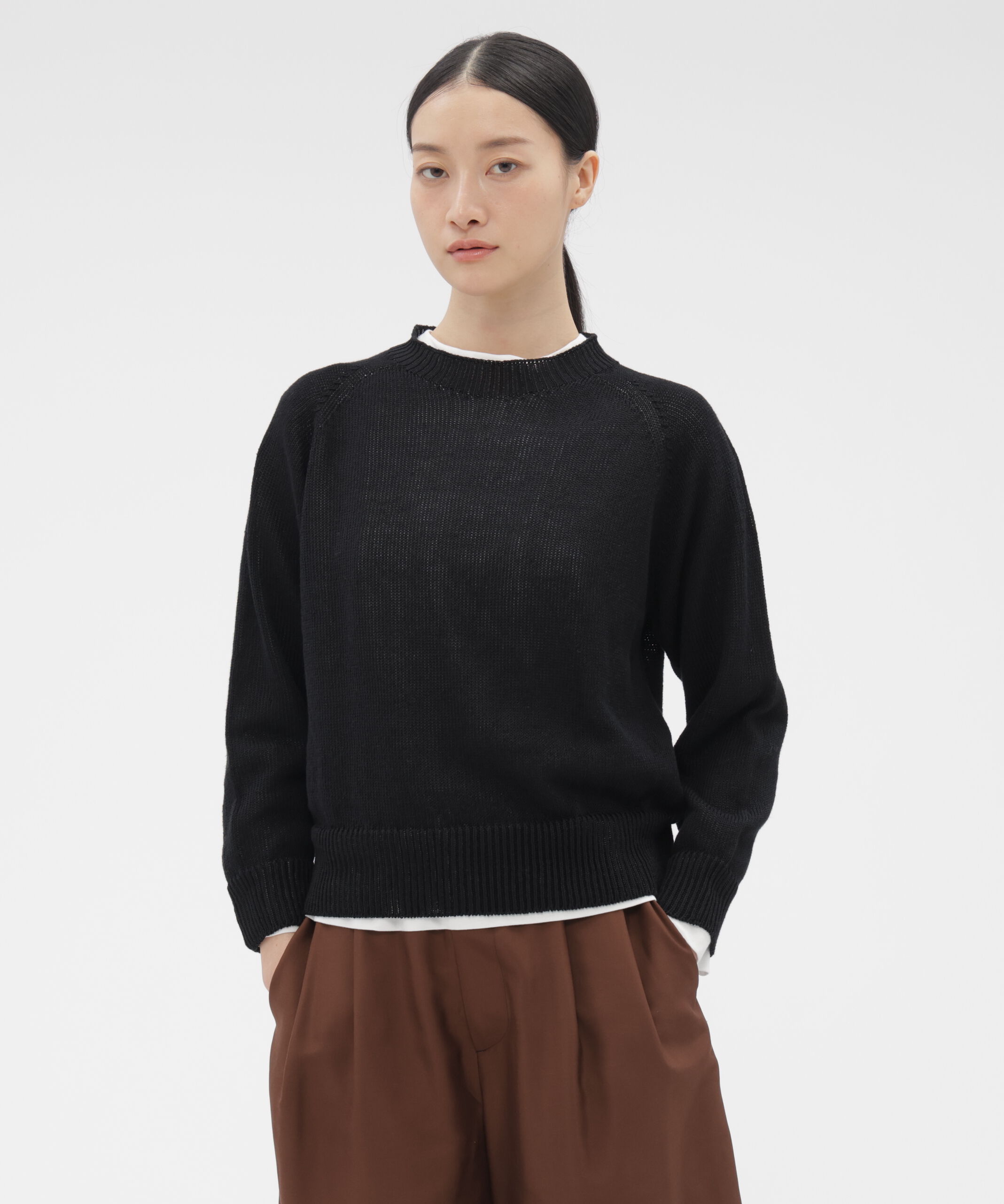  「LINEN COTTON KNITWEAR」|ニット・セーター|BLACK