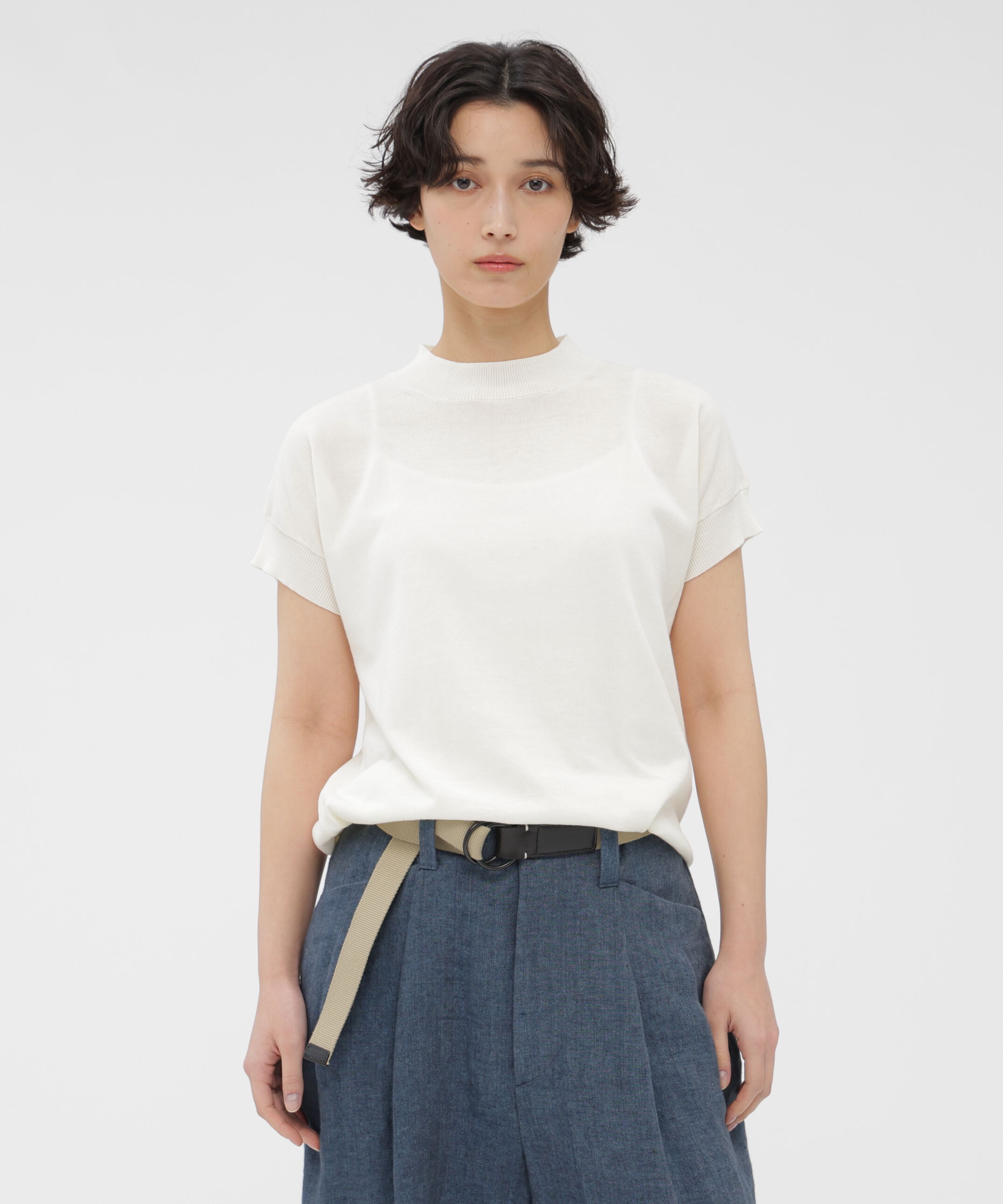  「HIGHTWIST COTTON KNITWEAR」|ニット・セーター|WHITE