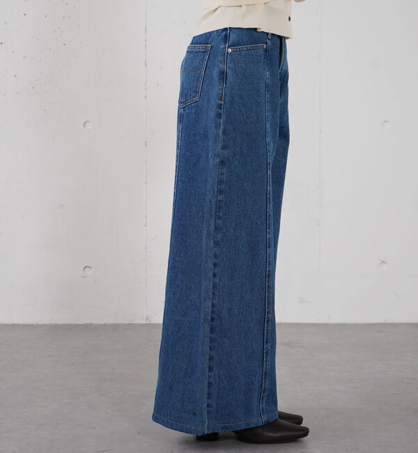 archives「ロゴ刺繍ワイドデニム」|デニム|