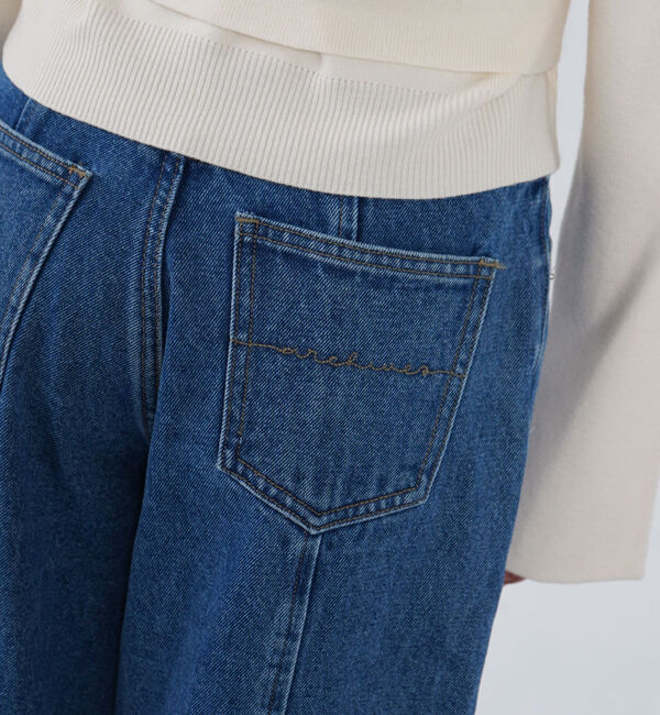 archives「ロゴ刺繍ワイドデニム」|デニム|