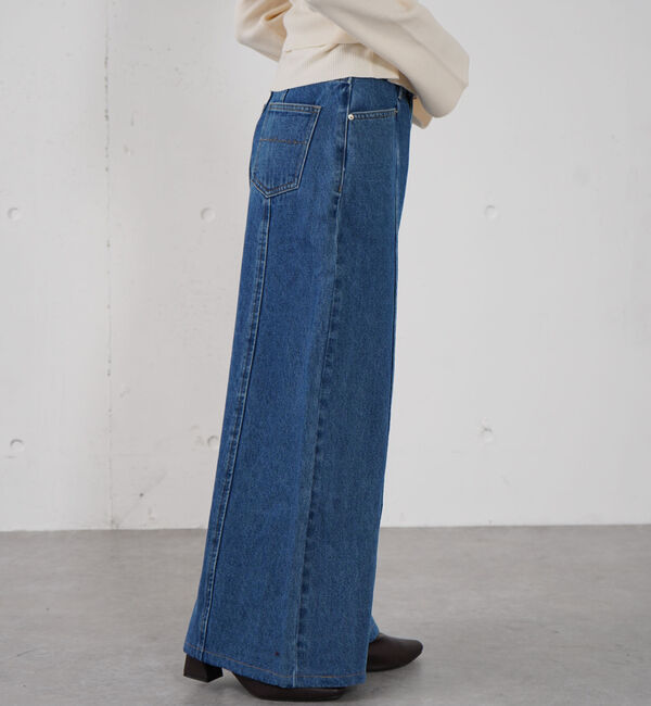archives「ロゴ刺繍ワイドデニム」|デニム|
