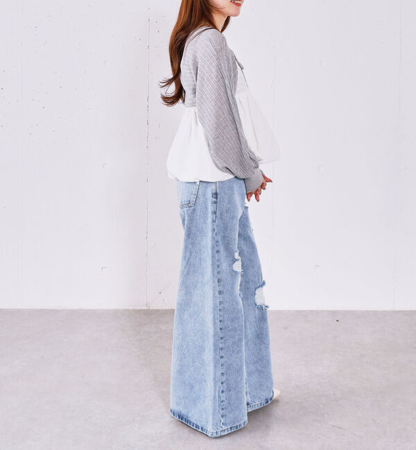 archives「ダメージレースフレアデニム」|デニム|
