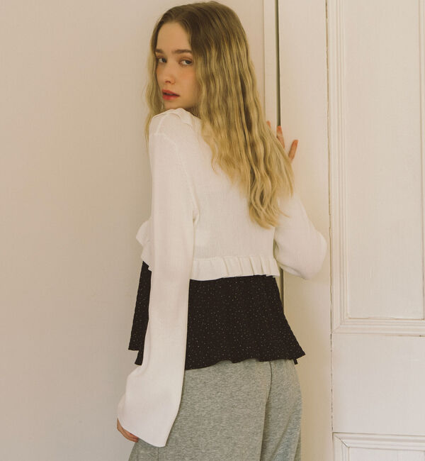 archives「フリルニットＣＤ&times;ドットキャミビスチェＳＥＴ」|カーディガン|