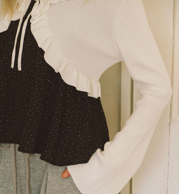 archives「フリルニットＣＤ&times;ドットキャミビスチェＳＥＴ」|カーディガン|