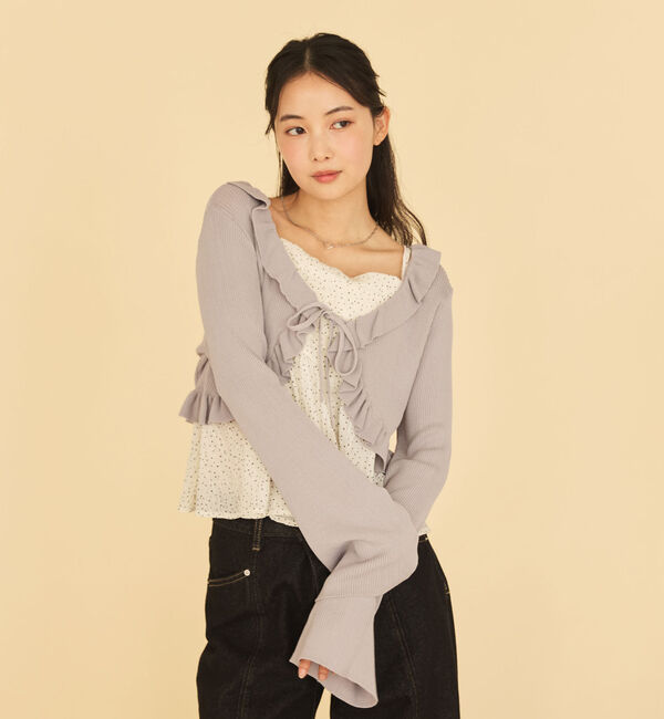 archives「フリルニットＣＤ&times;ドットキャミビスチェＳＥＴ」|カーディガン|