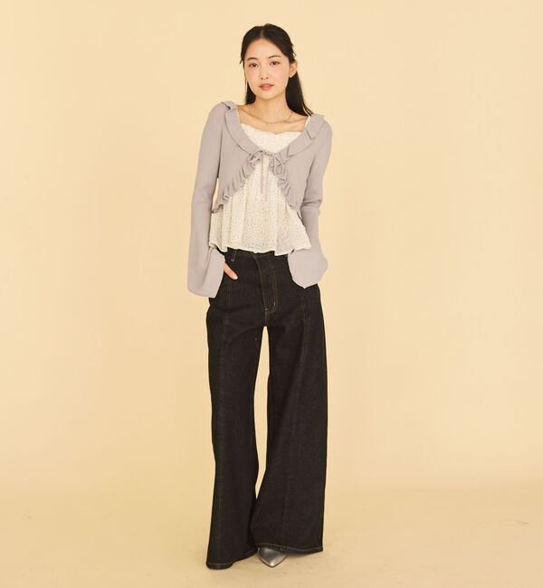 archives「フリルニットＣＤ&times;ドットキャミビスチェＳＥＴ」|カーディガン|