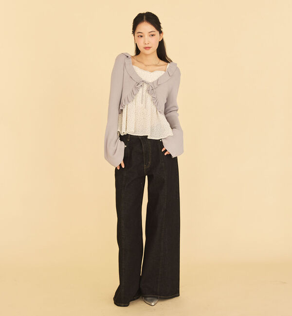 archives「フリルニットＣＤ&times;ドットキャミビスチェＳＥＴ」|カーディガン|