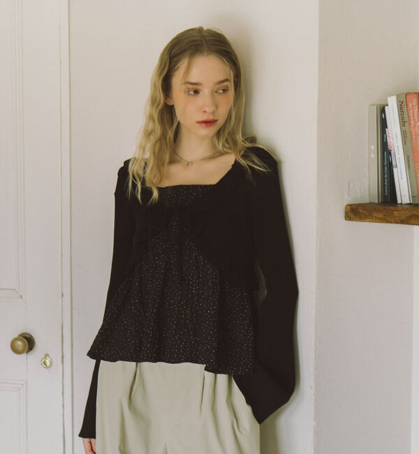 archives「フリルニットＣＤ&times;ドットキャミビスチェＳＥＴ」|カーディガン|