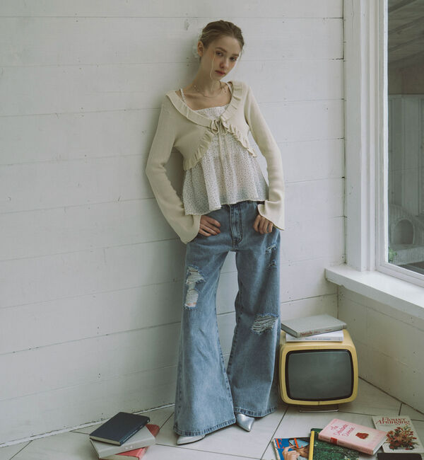 archives「フリルニットＣＤ&times;ドットキャミビスチェＳＥＴ」|カーディガン|