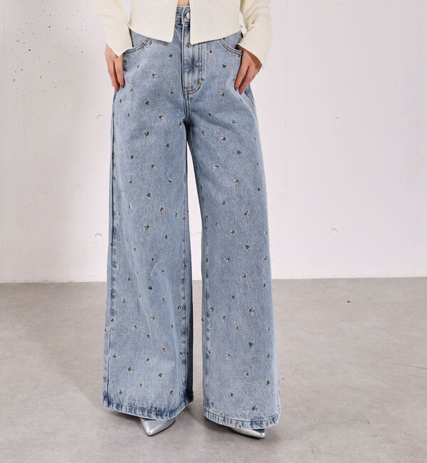 archives「小花柄刺繍デニム」|デニム|BLUE