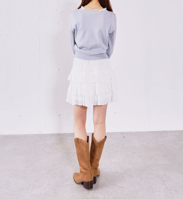 archives「レースレイヤードニットカーディガン」|カーディガン|