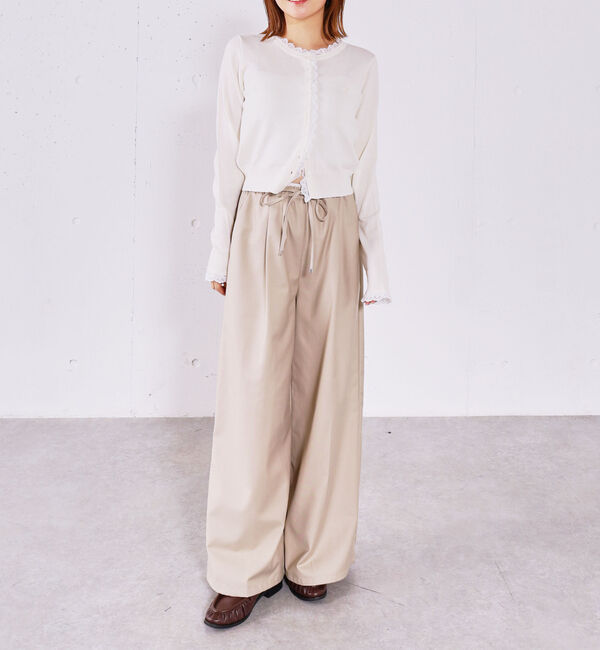 archives「レースレイヤードニットカーディガン」|カーディガン|