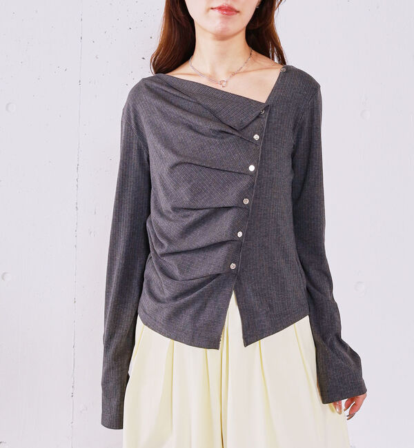 archives「【ＯＮかわ】２ｗａｙアシメボタンカットＴＯＰＳ」|Tシャツ・カットソー|