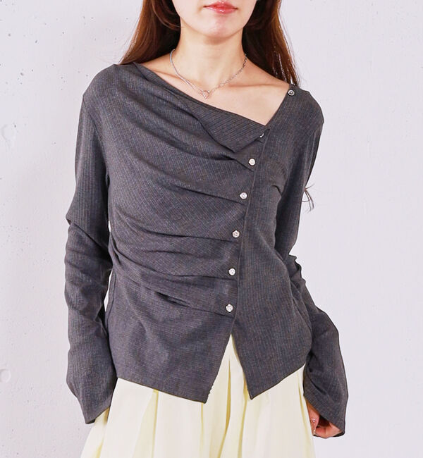 archives「【ＯＮかわ】２ｗａｙアシメボタンカットＴＯＰＳ」|Tシャツ・カットソー|