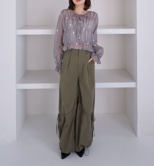 archives「花柄刺繍ギャザーブラウス」|シャツ・ブラウス|