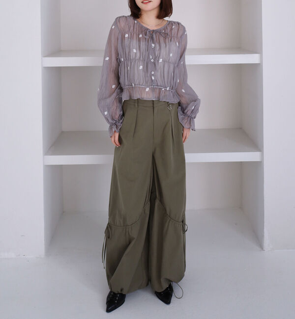 archives「花柄刺繍ギャザーブラウス」|シャツ・ブラウス|