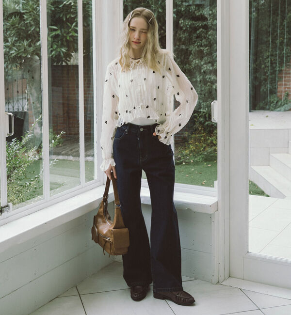 archives「花柄刺繍ギャザーブラウス」|シャツ・ブラウス|