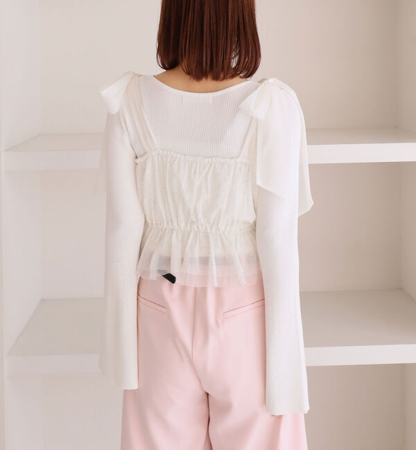 archives「ラインストーンチュールビスチェ&times;リブニットＳＥＴ」|カーディガン|