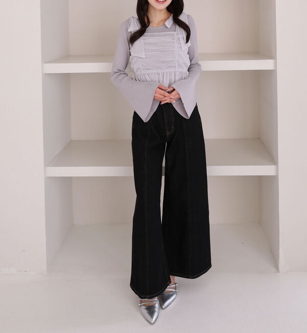 archives「ラインストーンチュールビスチェ&times;リブニットＳＥＴ」|カーディガン|