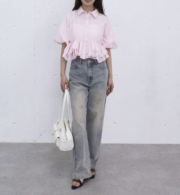 archives「ビジューストレートデニム」|デニム|