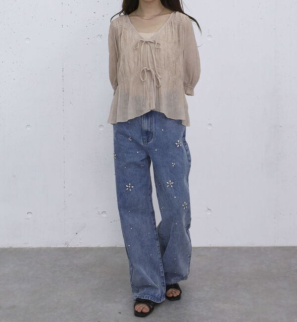 archives「ビジューストレートデニム」|デニム|