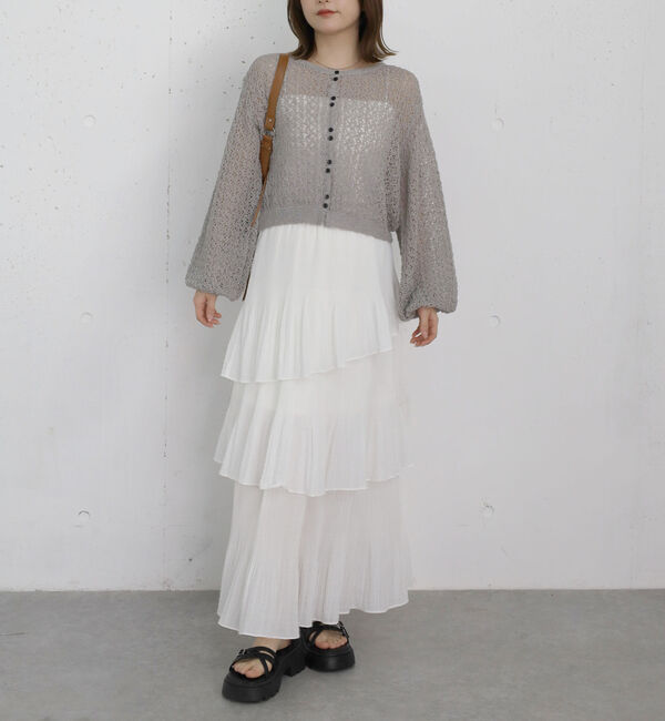 archives「ネップヤーンメッシュニットカーディガン」|カーディガン|