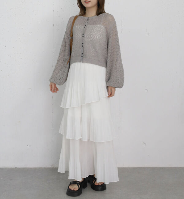 archives「ネップヤーンメッシュニットカーディガン」|カーディガン|