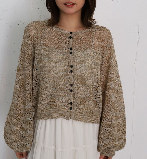 archives「ネップヤーンメッシュニットカーディガン」|カーディガン|