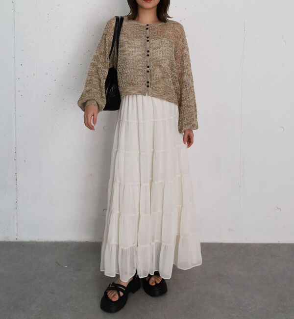 archives「ネップヤーンメッシュニットカーディガン」|カーディガン|