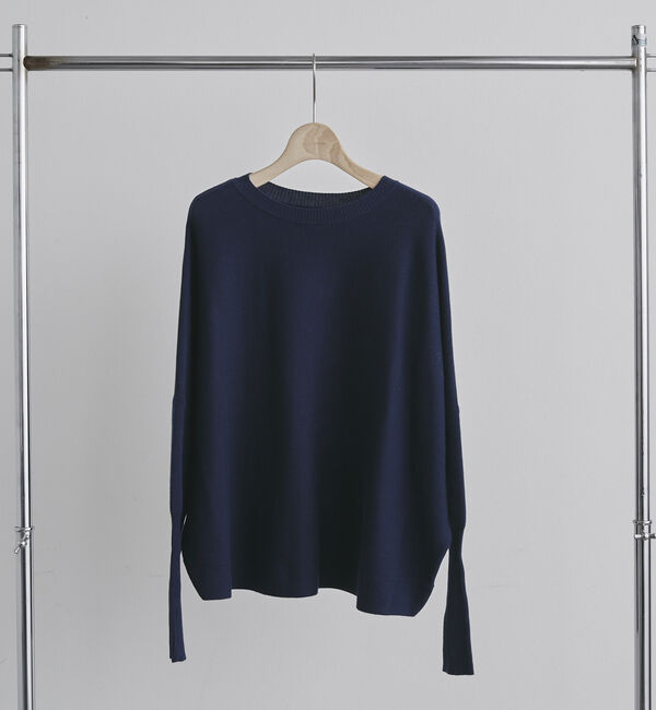 Doux archives「ロングリブドルマンプルオーバー」|ニット・セーター|NAVY