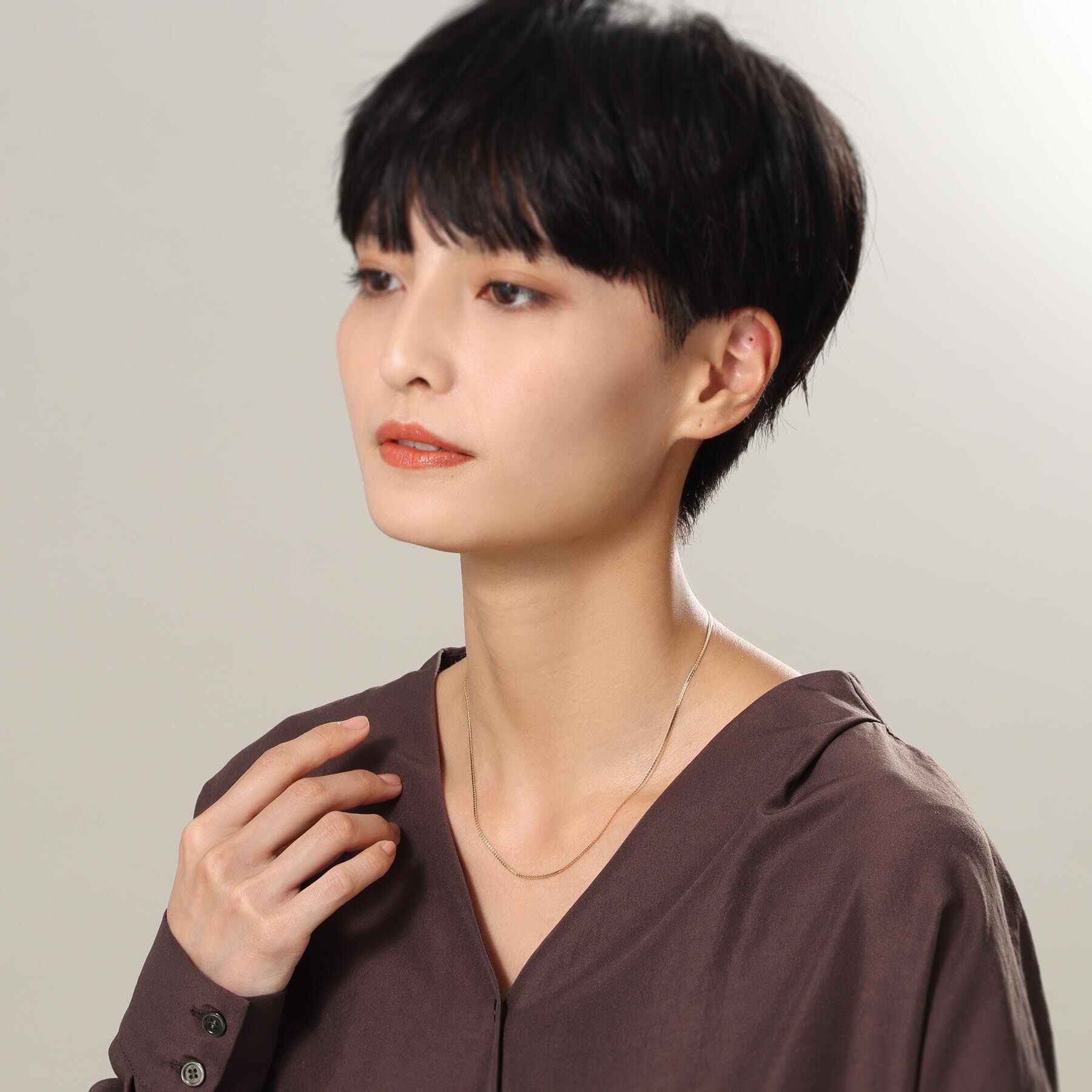 COCOSHNIK「K10ベネチアンフラット ネックレス」|ネックレス|