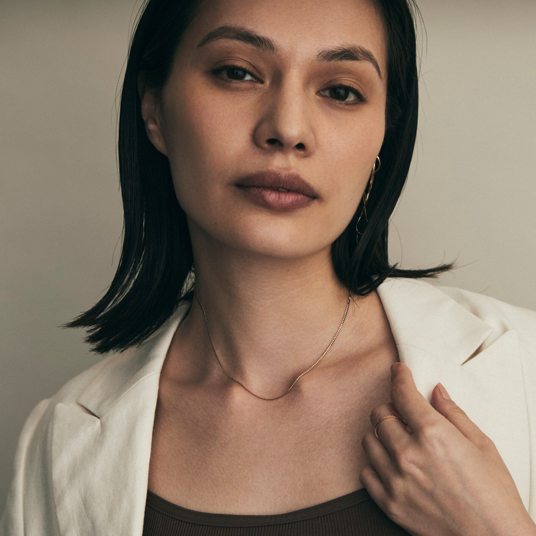 COCOSHNIK「K10ベネチアンフラット ネックレス」|ネックレス|