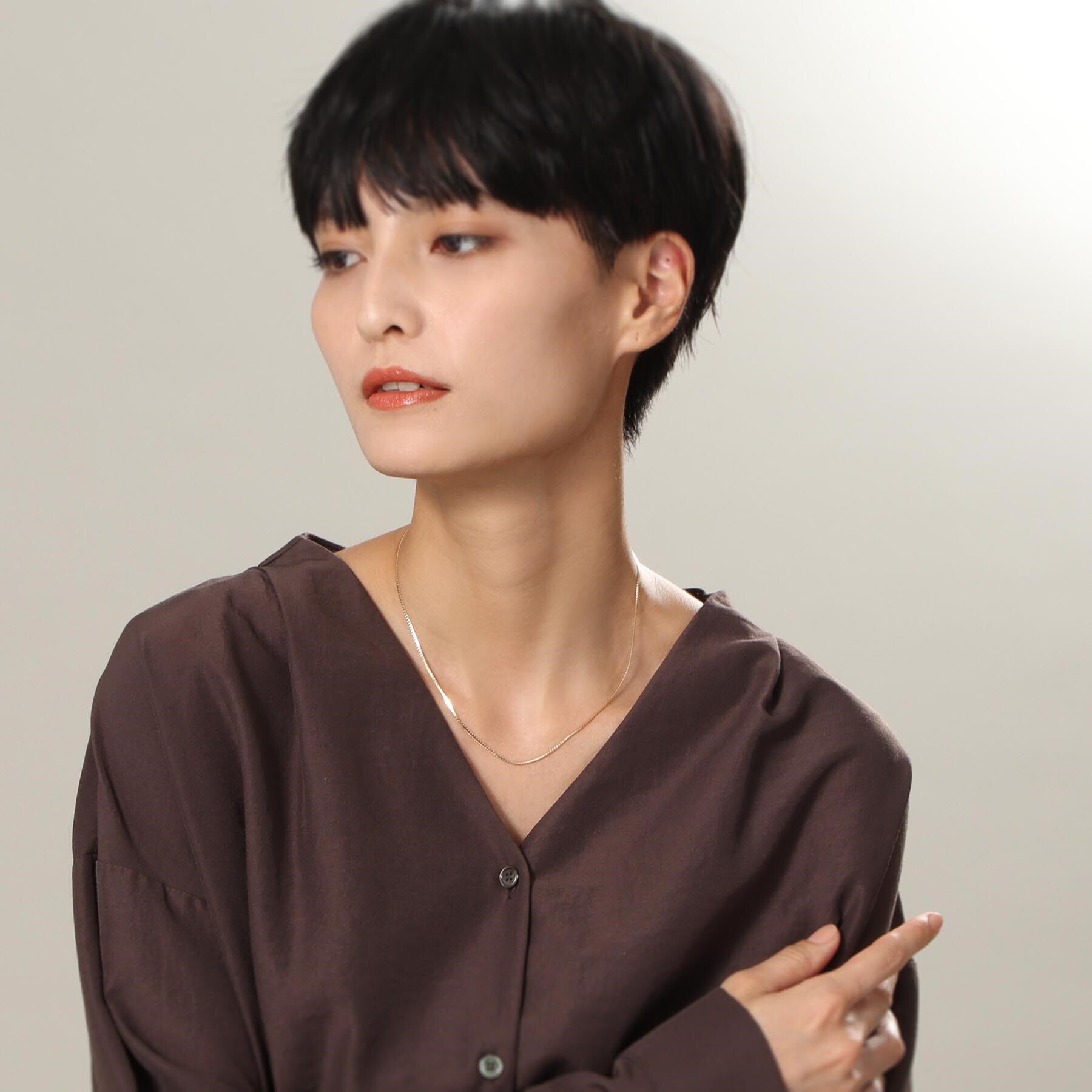 COCOSHNIK「K10ベネチアンフラット ネックレス」|ネックレス|