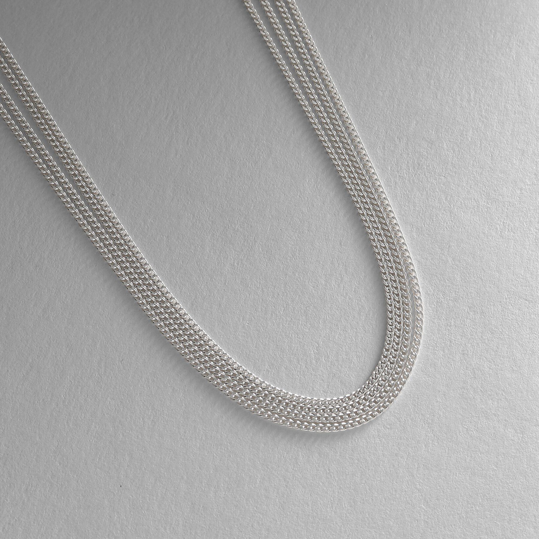 COCOSHNIK ONKITSCH「シルバー カーブチェーン レイヤード ネックレス」|ネックレス|