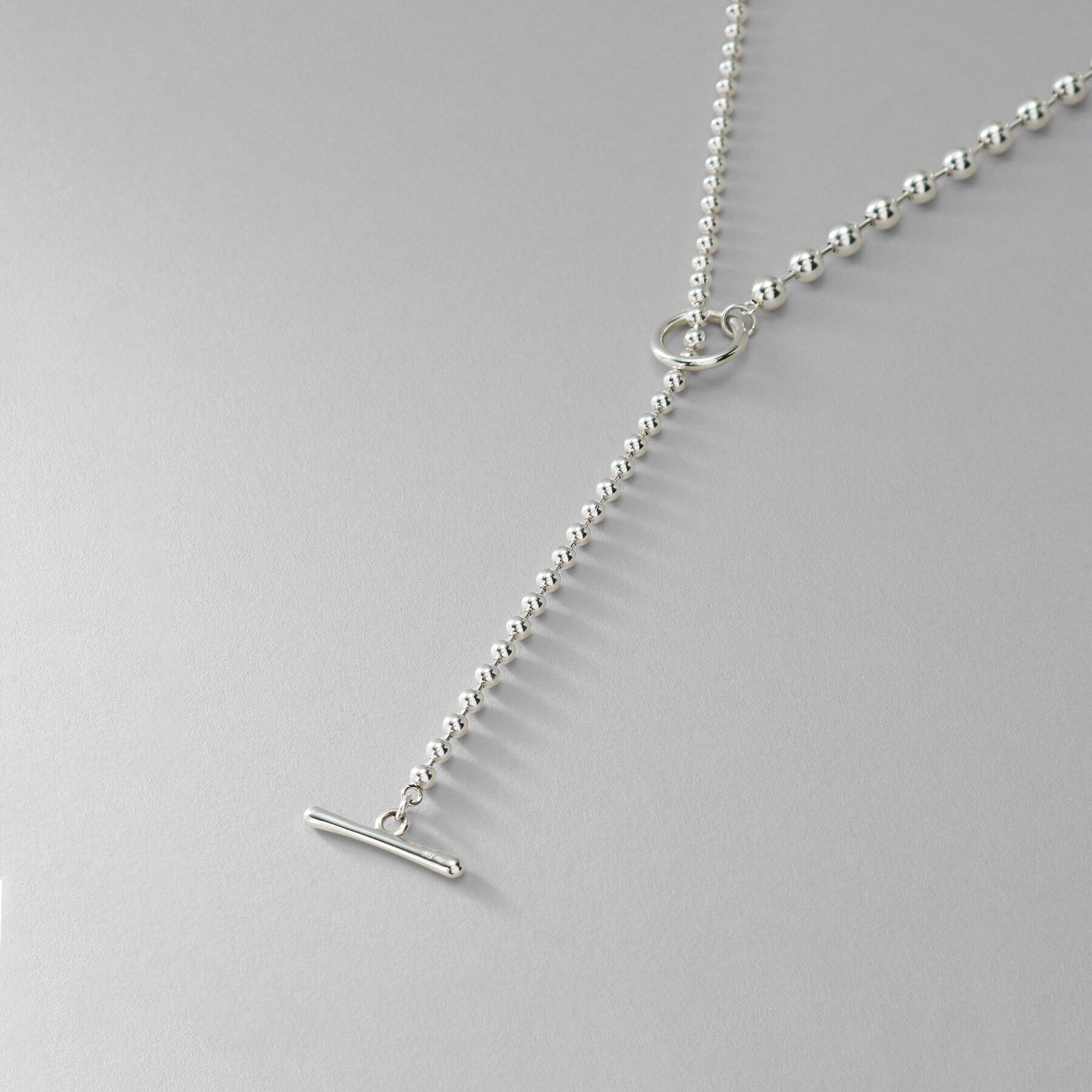 COCOSHNIK ONKITSCH「シルバー ミックスネックレス ボールチェーンマンテル」|ネックレス|