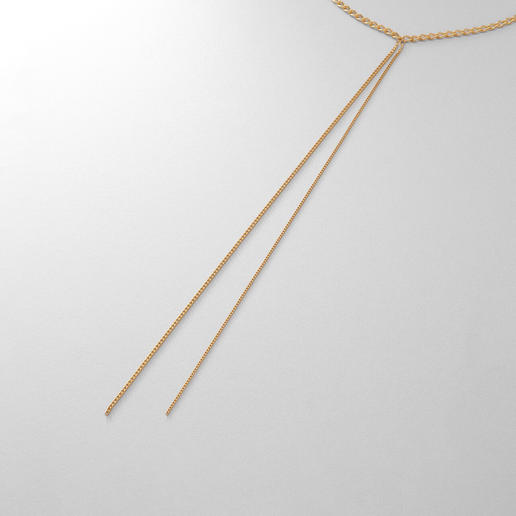 COCOSHNIK ONKITSCH「シルバー ミックスカーブチェーンフリンジ ネックレス GP」|ネックレス|