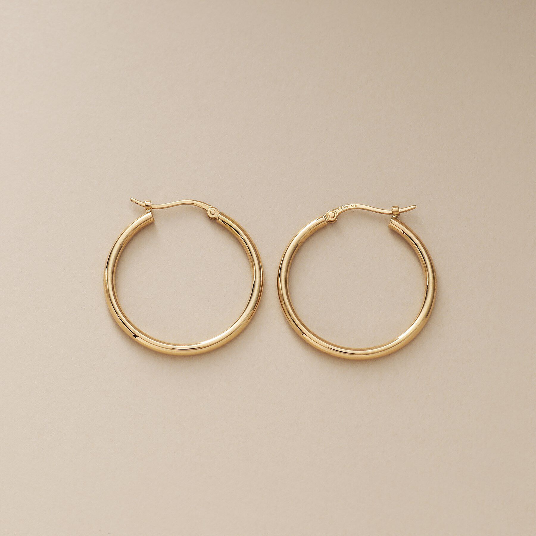 COCOSHNIK「K18中空丸線 フープピアス大」|ピアス|