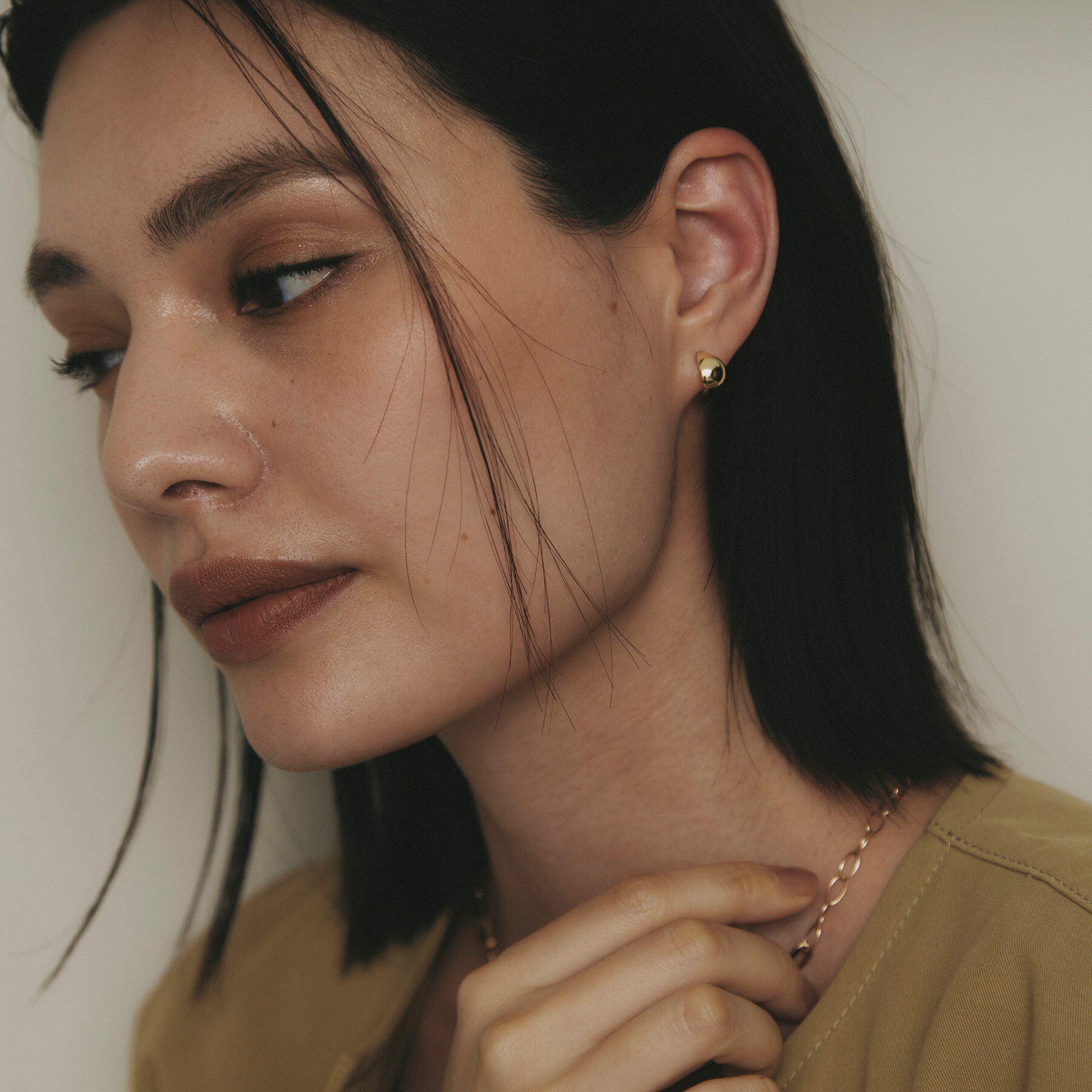 COCOSHNIK「K10月甲 フープピアス 小」|ピアス|