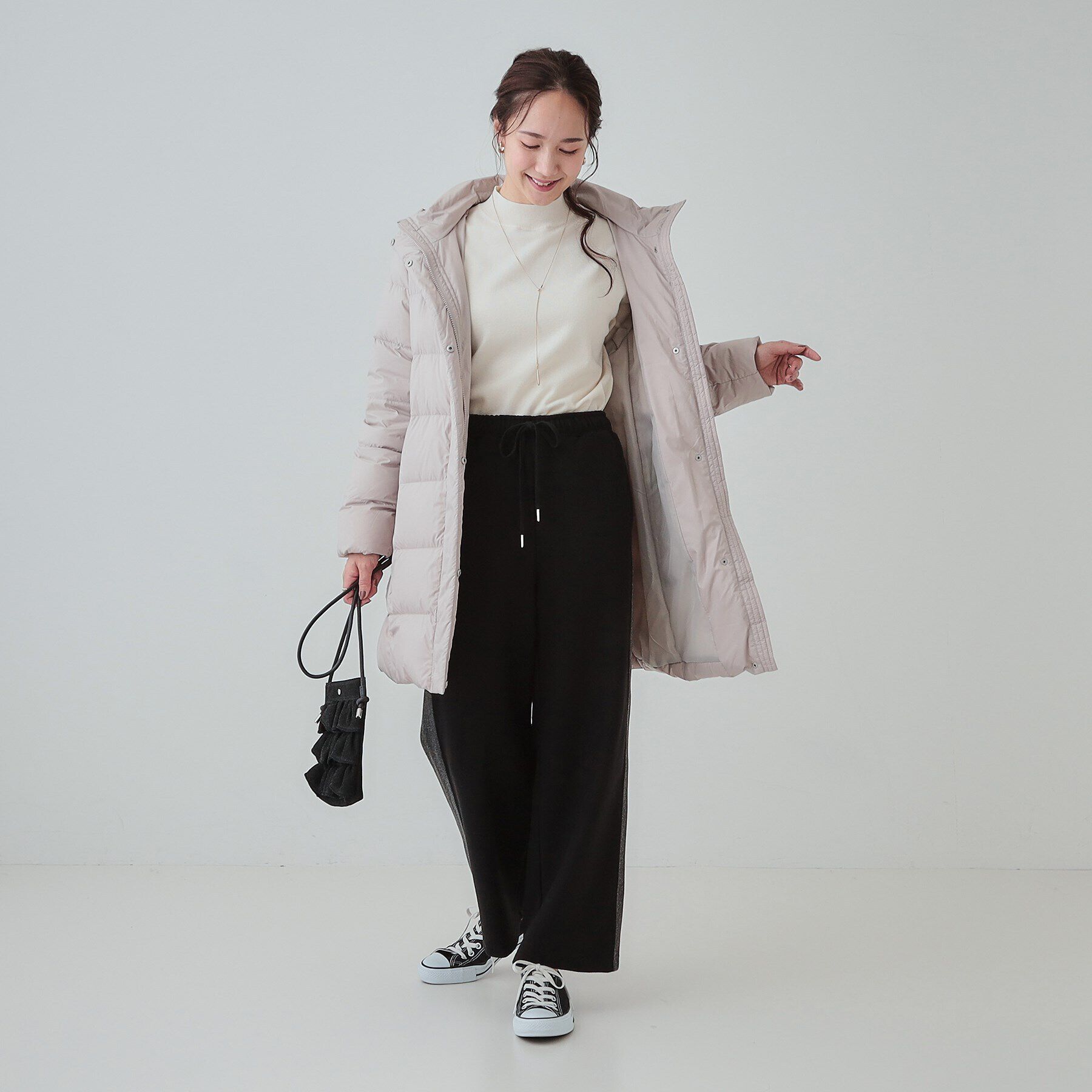 SHOO･LA･RUE「【S-LL】脚のラインをきれいに見せる サイドライン起毛イージーパンツ」|その他|