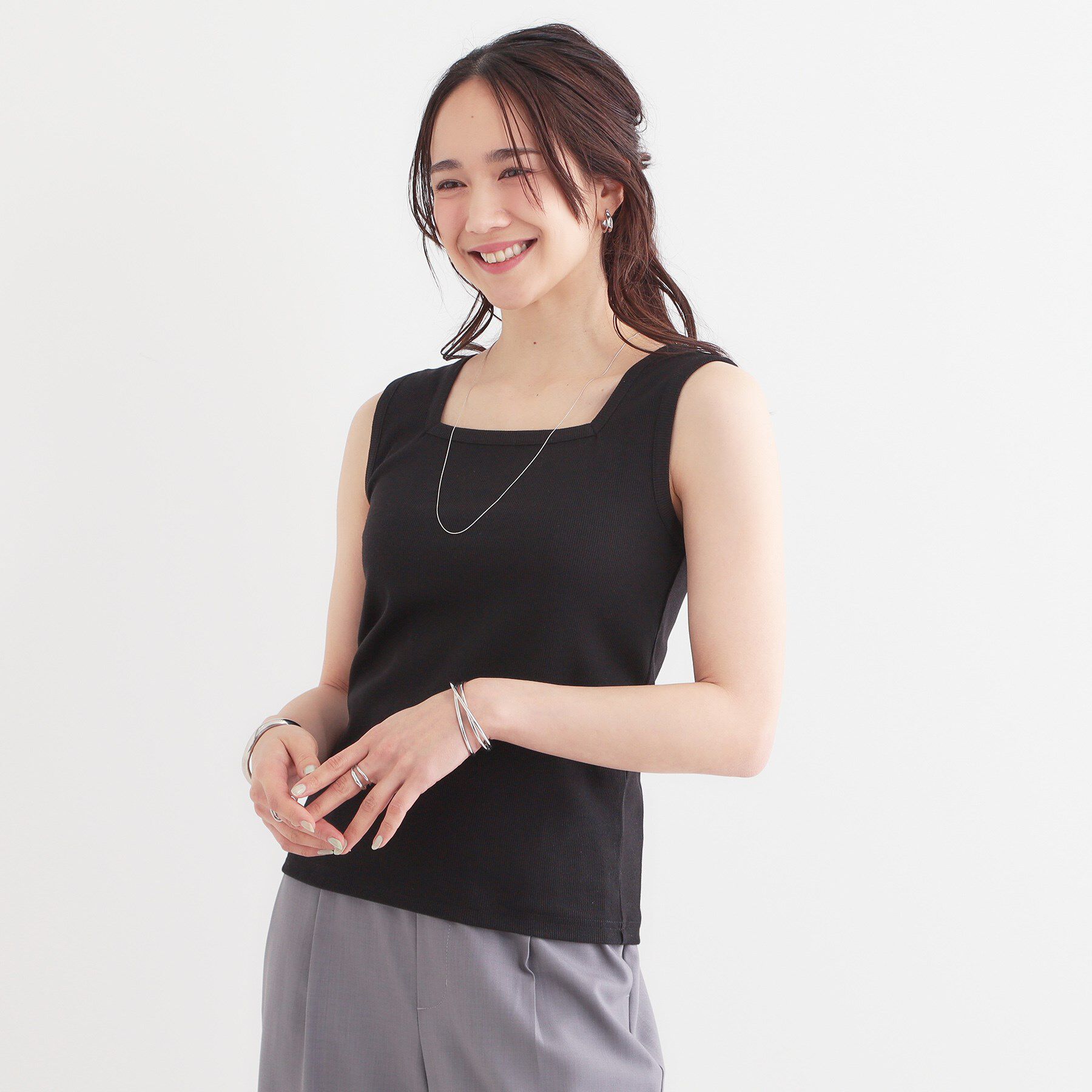 SHOO･LA･RUE「【S-LL】2WAYネック リブタンクトップ」|キャミソール|