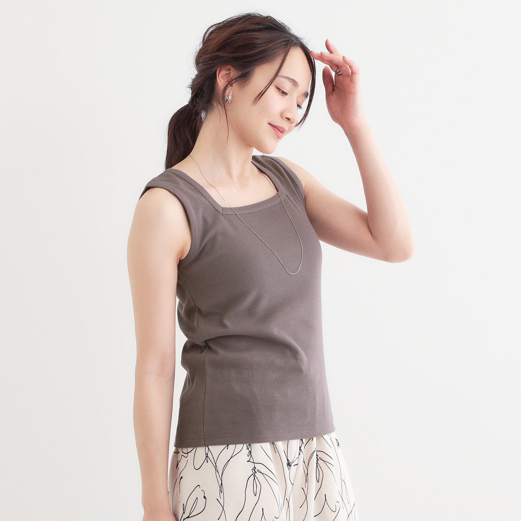 SHOO･LA･RUE「【S-LL】2WAYネック リブタンクトップ」|キャミソール|