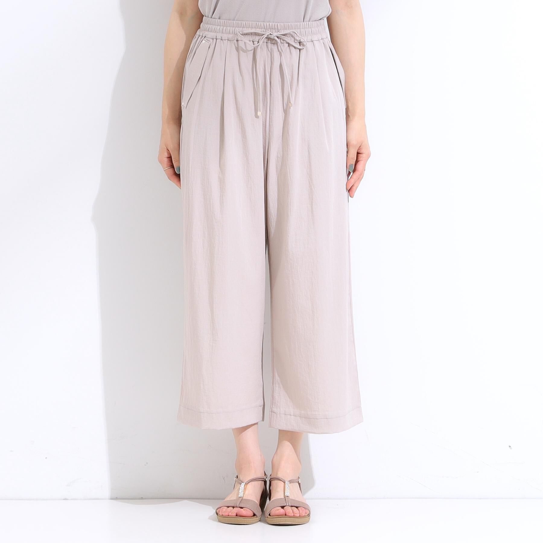 SHOO･LA･RUE「【着丈選べる】触れる度ひんやり ゆるきれい イージーワイドパンツ」|その他|